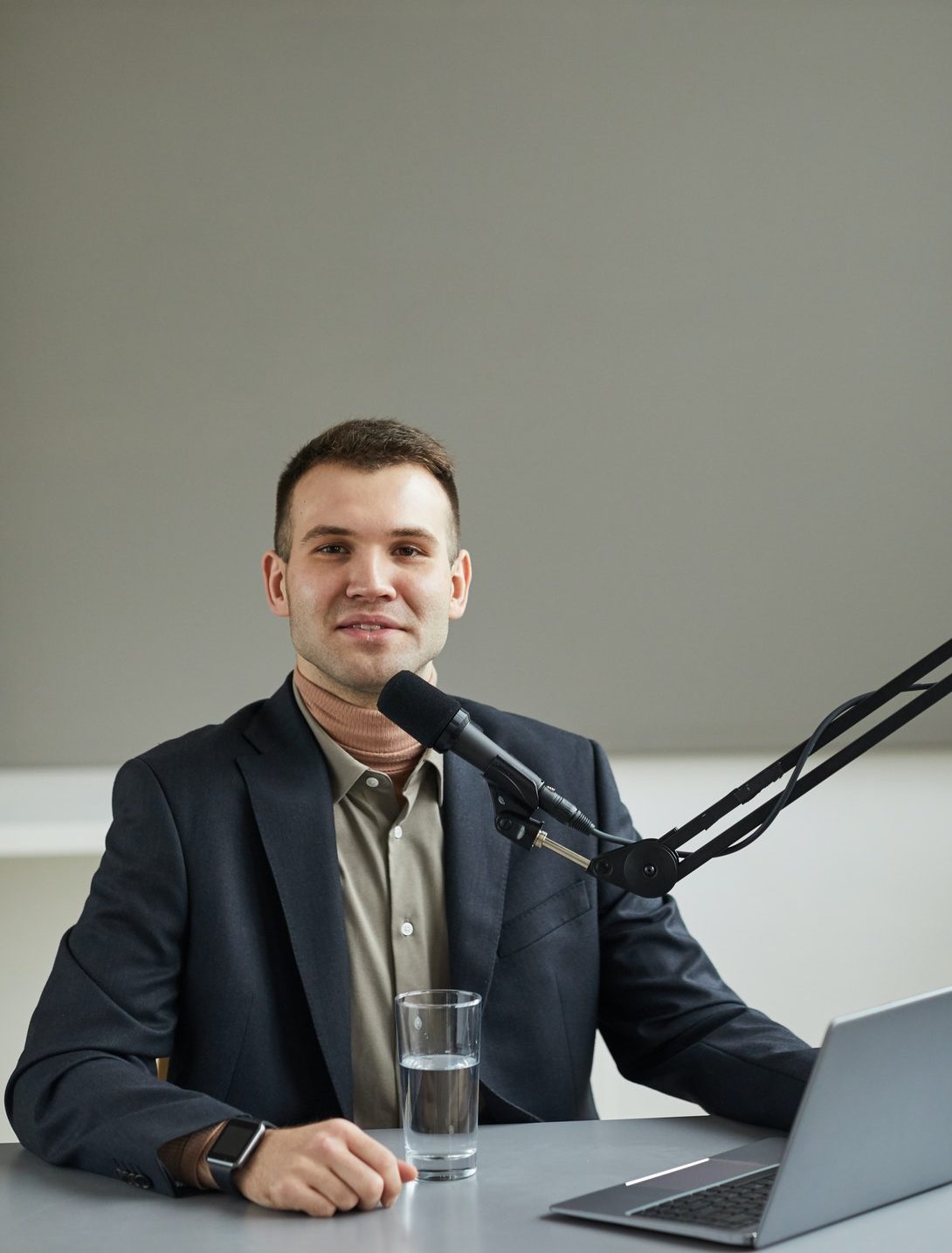 Radio host speaking on the radio