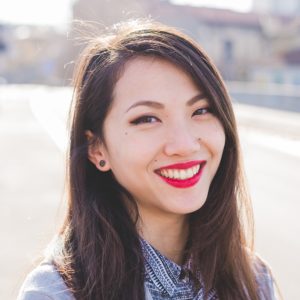 Young chinese woman smiling