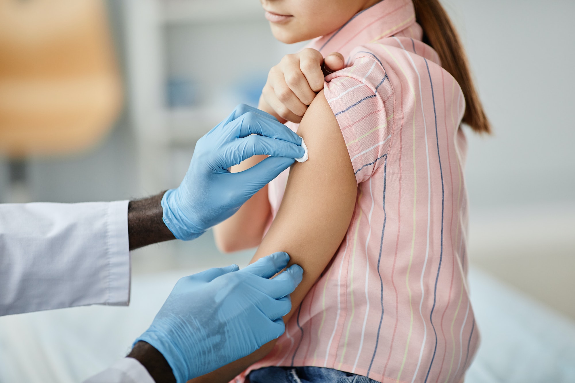 Girl Getting Vaccine Close Up