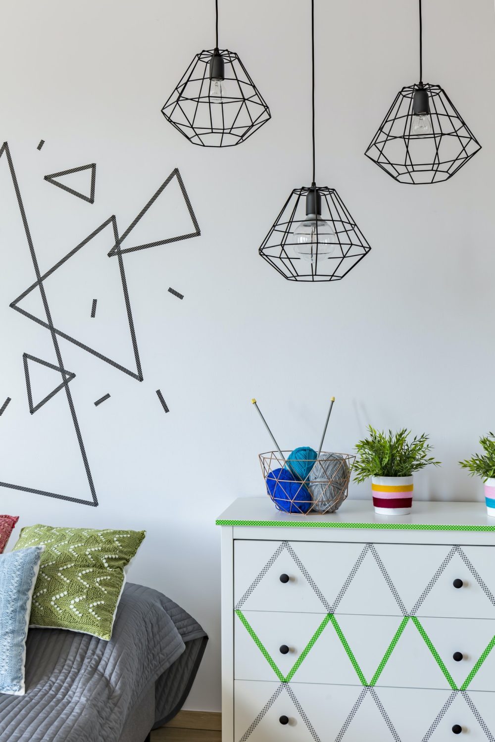 White wall with triangle theme