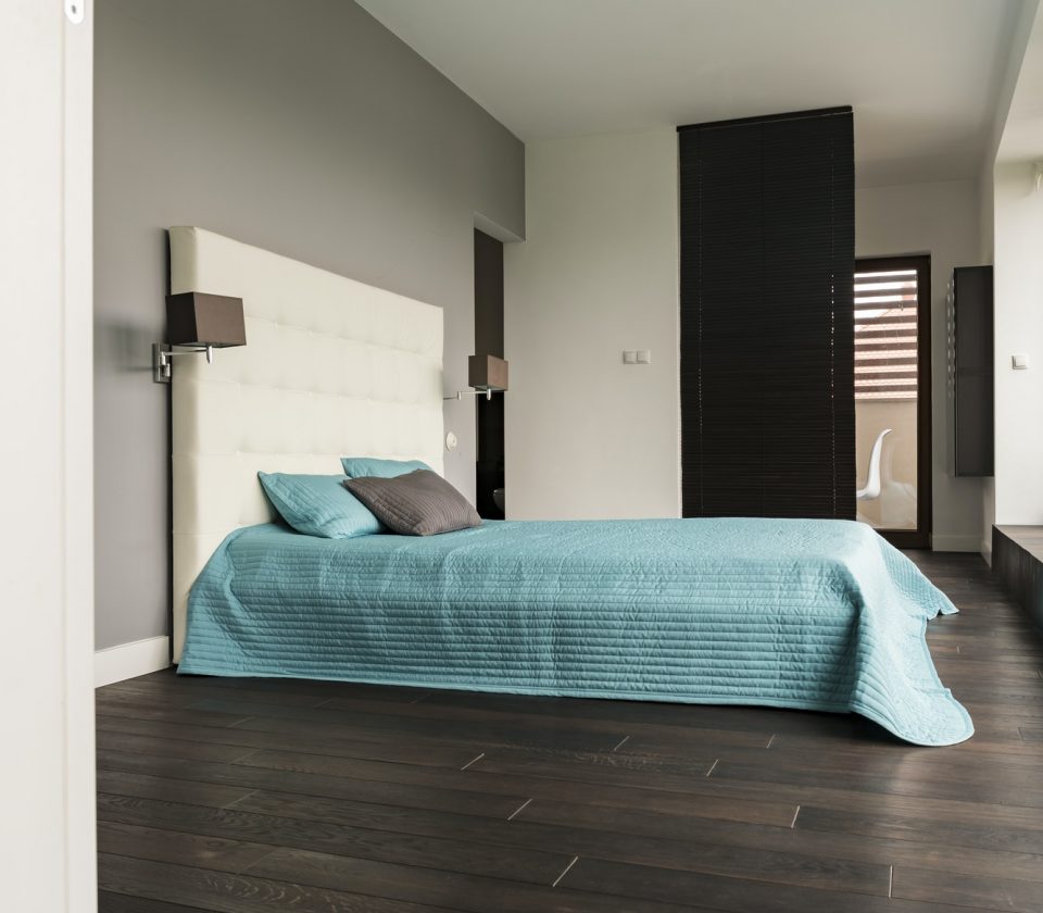 Bedroom with wooden floor