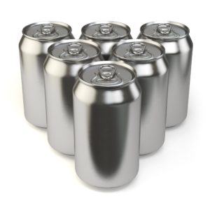 Beer cans isolated on white background.