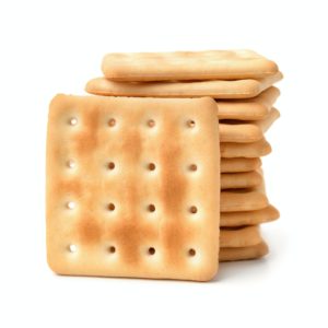 Stack of soda crackers