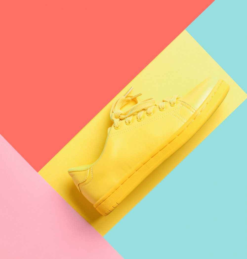 Conceptual Geometric Image with Yellow Shoe.