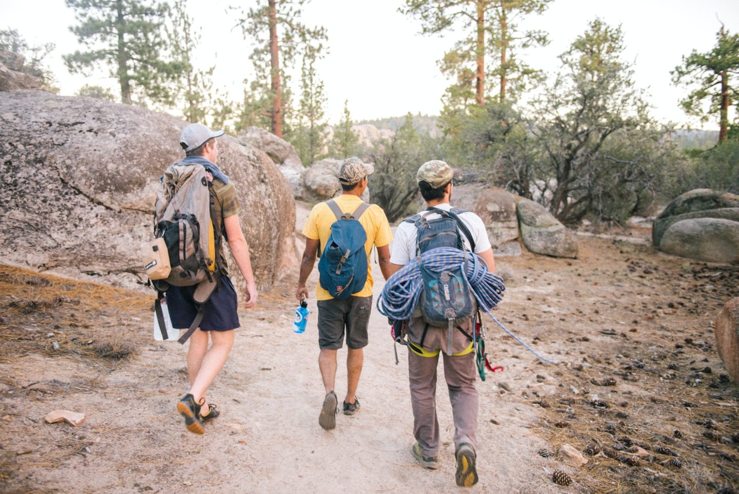 Hiking through the mountains