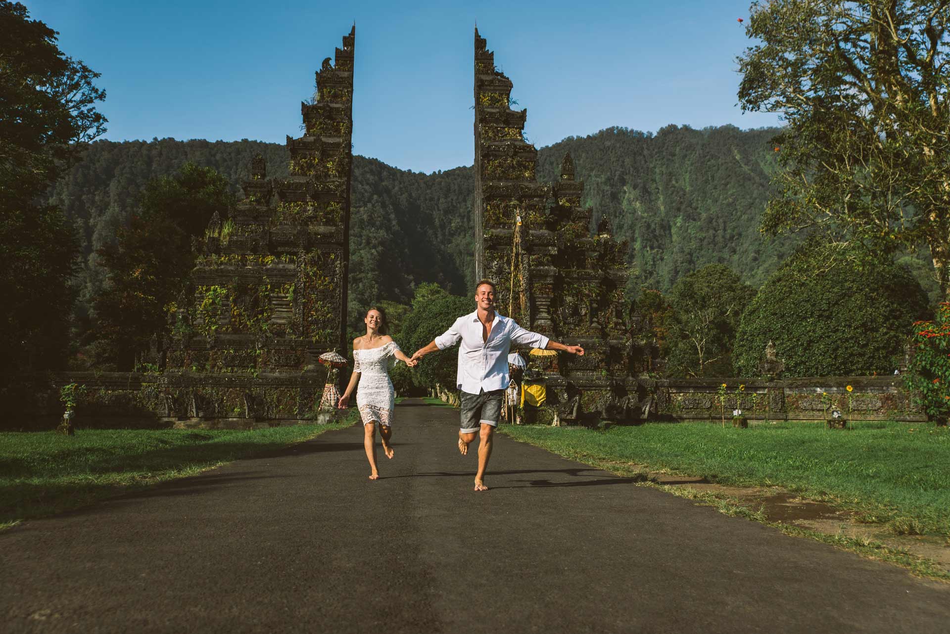 Couple at Handara Gate, Bali