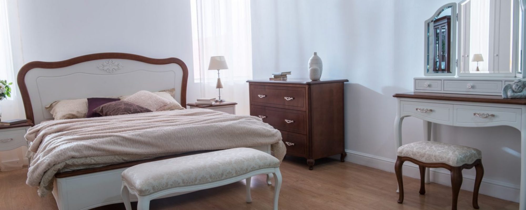 Interior of cozy bedroom in modern design