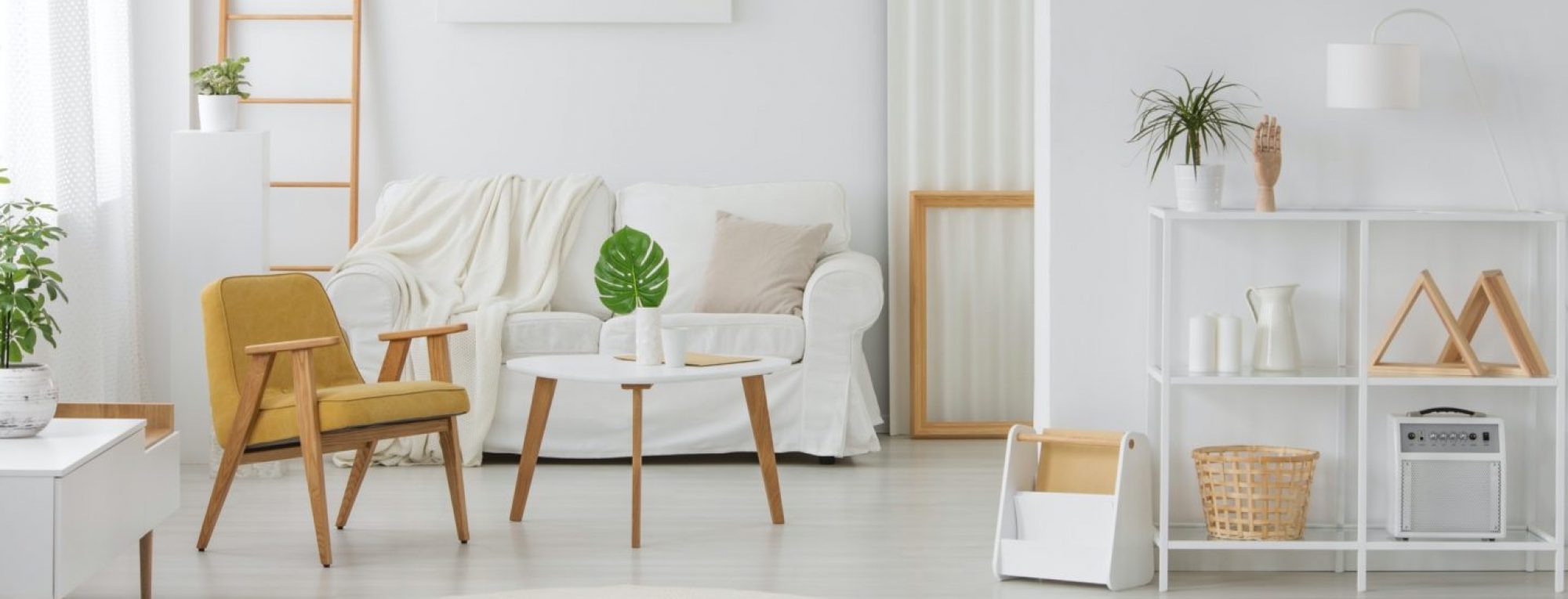 White furniture with wooden elements