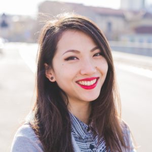 Young chinese woman smiling