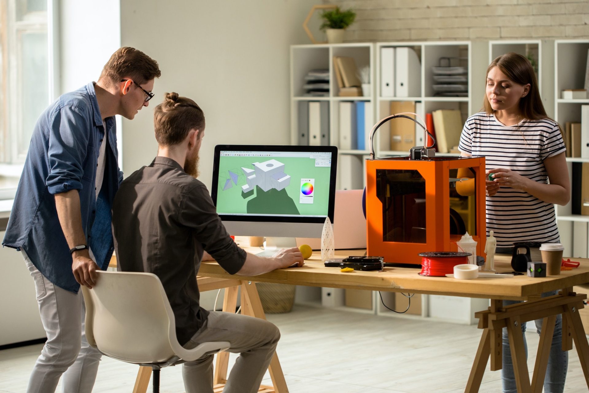 Designers Creating Digital 3D Model for Printing