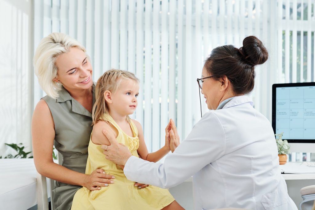 Family visiting pediatrician