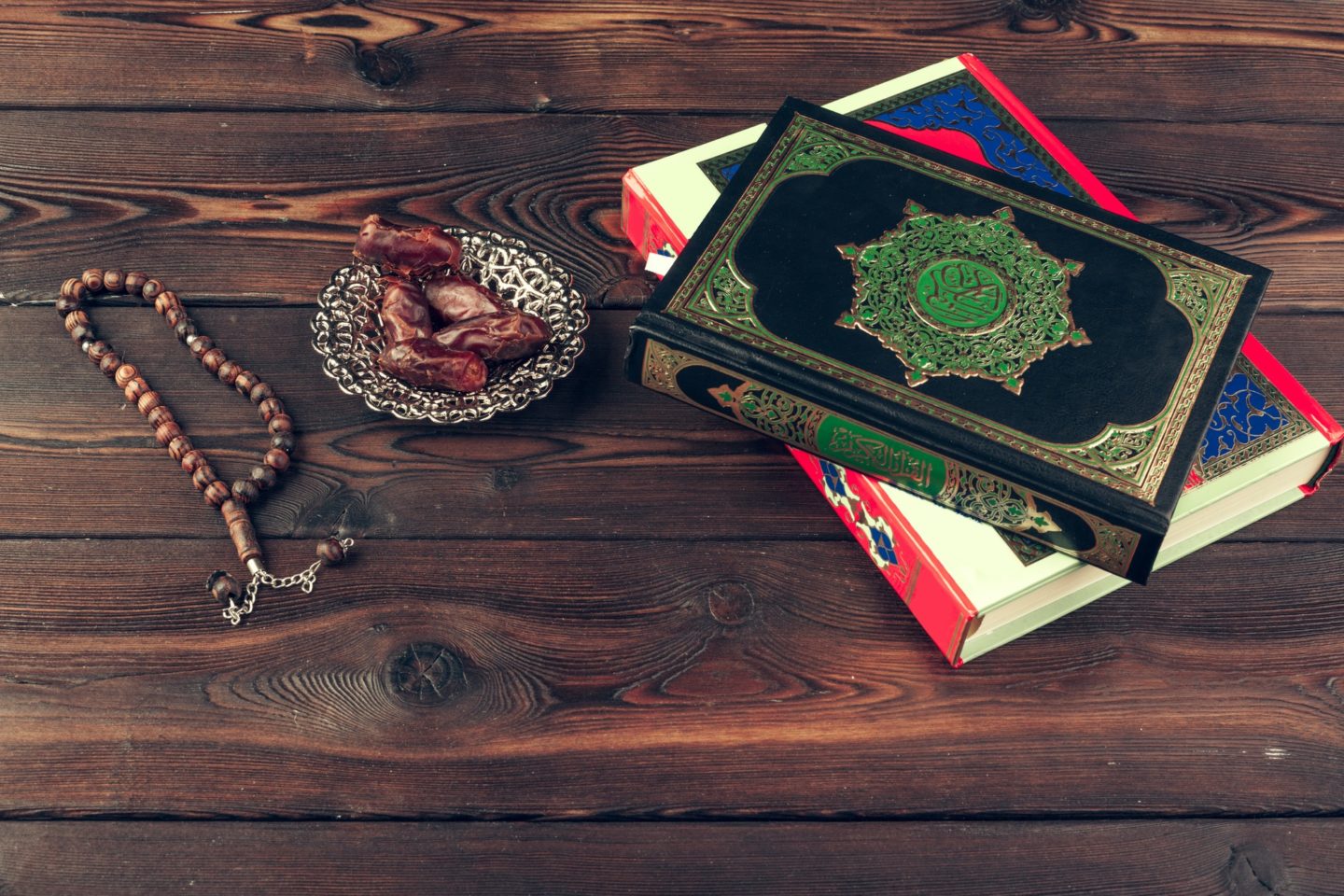 islamic holy book on wooden table creative photo