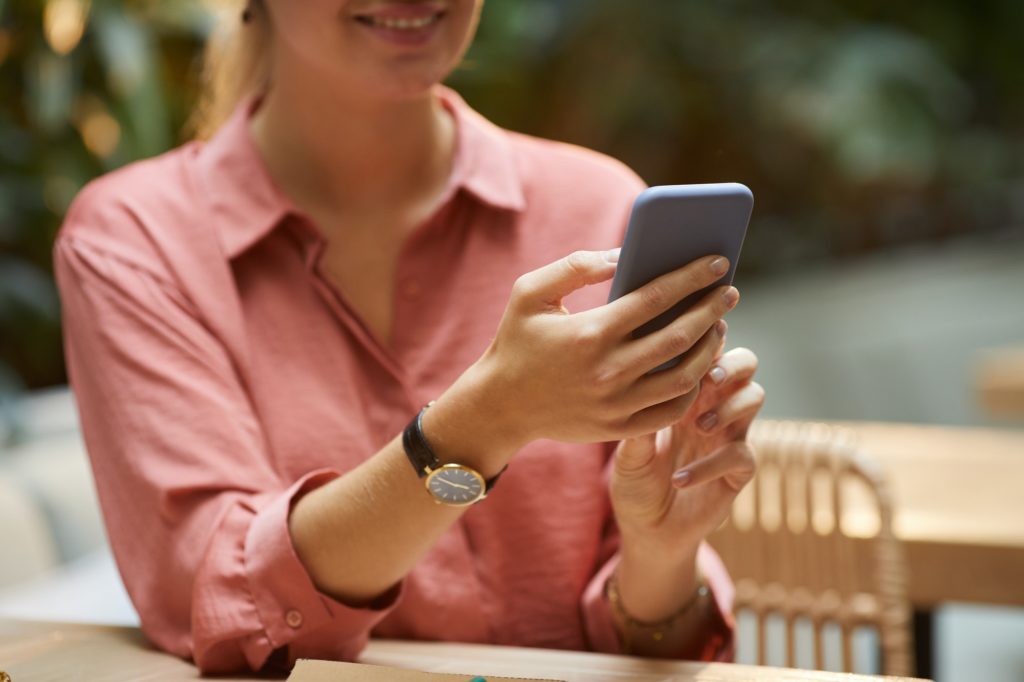 Woman using smartphone