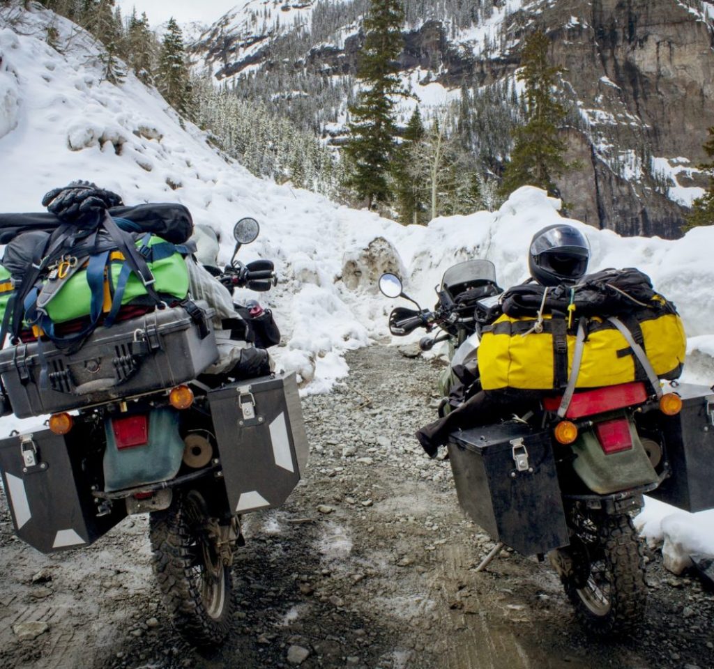 Motorcycles On Road In Winter,