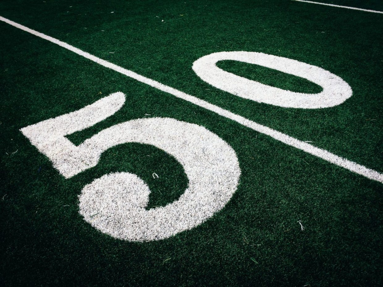 American Football 50 yard line