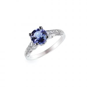 Beautiful sapphire and diamond wedding engagement ring
