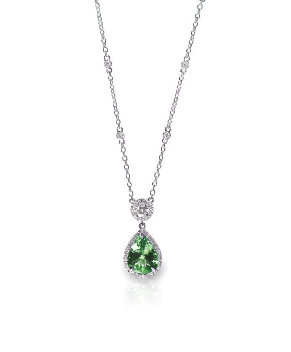 Green Emerald Gemstone Pendant Necklace