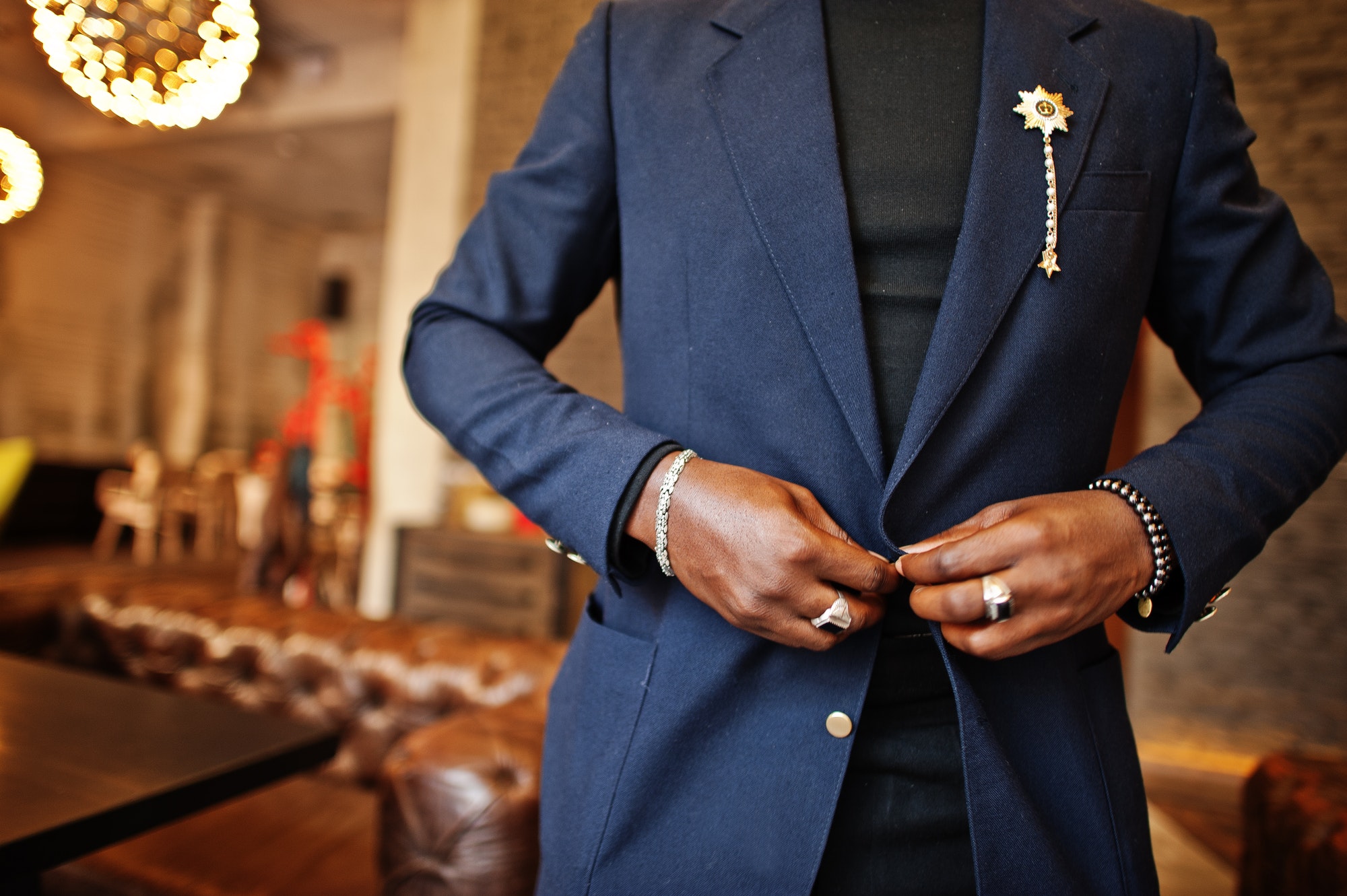 Fashionable african american man in suit