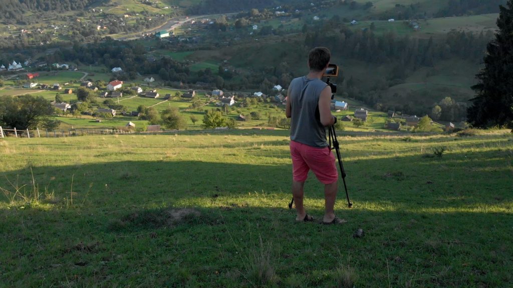 The photographer is shooting a beautiful landscape