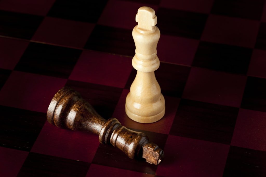 Classic Wooden Chessboard with Chess Pieces