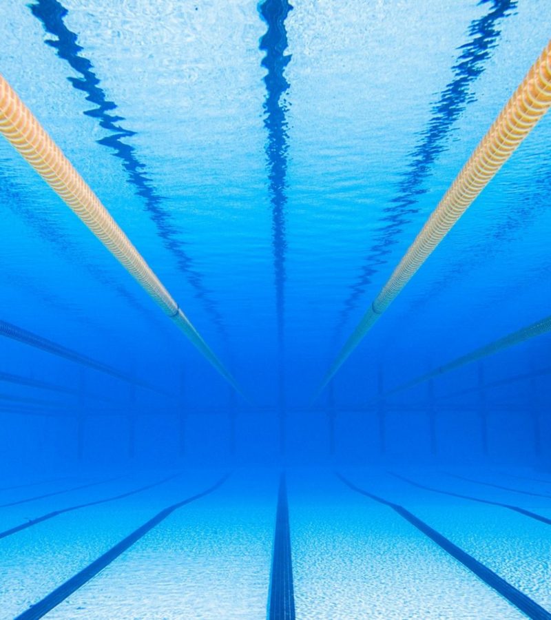 Empty 50m Olympic Outdoor Pool From Underwater